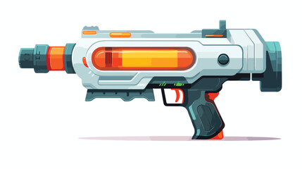 Game futuristic blaster with scope. flat vector 