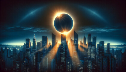 Metropolis Awakens to the Majesty of a Total Solar Eclipse - 763650113