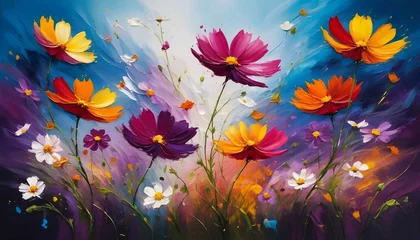 Schilderijen op glas flowers in the wind © Nusrat