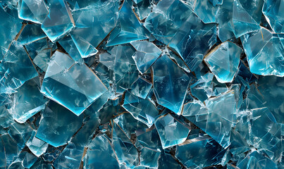 shattered blue crystal, Generative AI  - obrazy, fototapety, plakaty