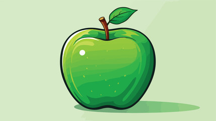 Green apple simple game icon cartoon vector 