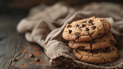 cookies on brown cloth background