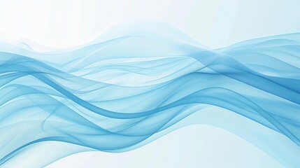 Obraz premium Abstract blue wave background with smooth gradient and white space, modern design, digital illustration