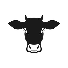 Cow icon flat style isolated on white background. Vector illustration