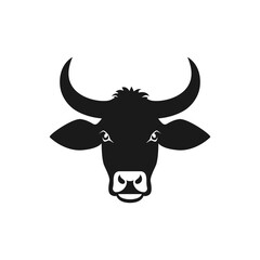 Cow icon flat style isolated on white background. Vector illustration