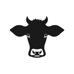 Cow icon flat style isolated on white background. Vector illustration