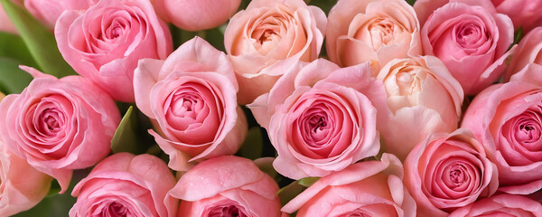 Pink roses concept background for mothers day, valentines day.