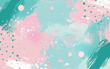 Vivid abstract expressionism with turquoise and pink splashes on a digital canvas.