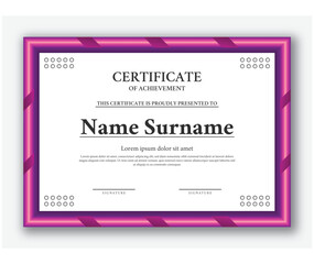 Modern certificate template purple color