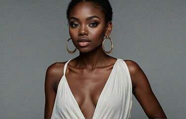close up of black female model using makeup