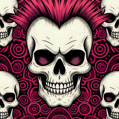 punky skull background - generated by ai