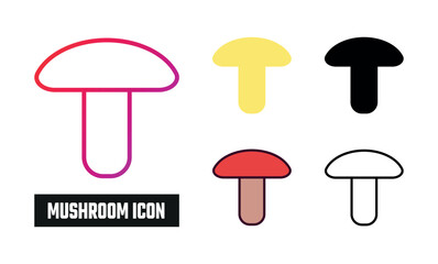 Mushroom Icon Set Vector Illustration