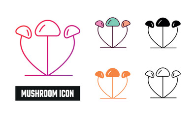 Mushroom Icon Set Vector Illustration