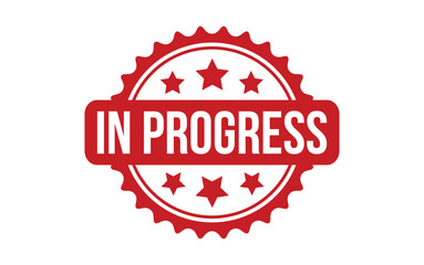 In Progress rubber grunge stamp seal vector