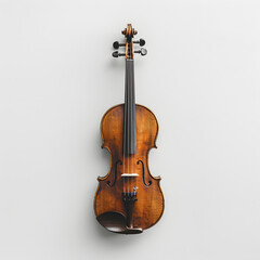 Photographic image of a violin on a pure white background