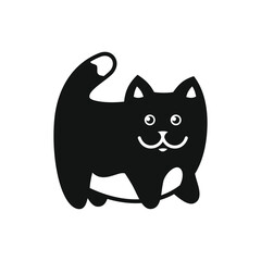 Cute Black And White Cat Cartoon Vector