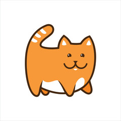 Cute Ginger Cat Cartoon Vector