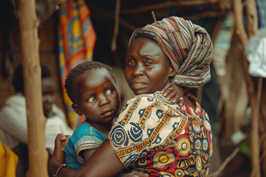 Intimate Glimpse of Hope World Refugee Day Parent Child Moment in Camp