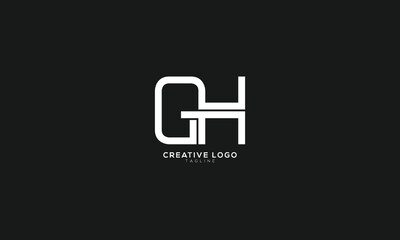 GH Abstract initial monogram letter alphabet logo design