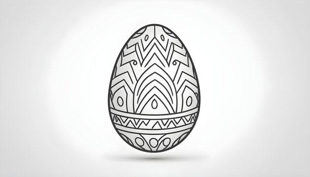Easter egg icon, flat design line art thin style. Easter Day vector illustration