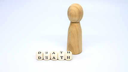meditative, thoughtful wooden cubes with letters