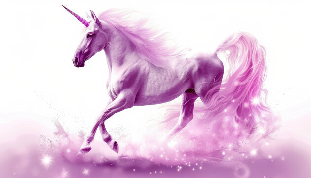 Ethereal Unicorn in Soft Pink Light
