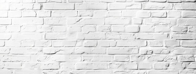 White brick wall with textured surface, providing a versatile background with ample copy space.