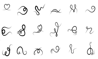 Swirl and curl basic decorative element