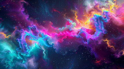 Obraz na płótnie Canvas Neon Vortex: Fractal Color Explosion