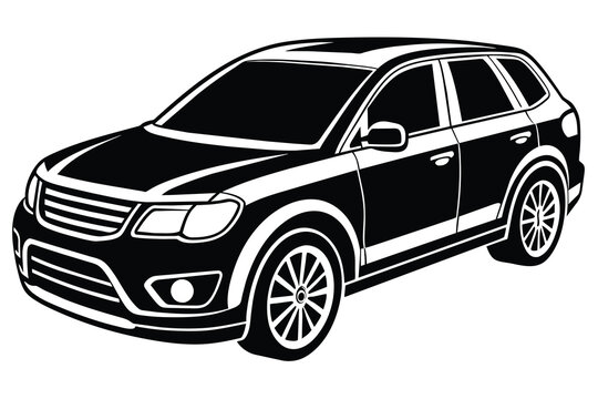 Crossover car, Isolated on white background vector illustration.