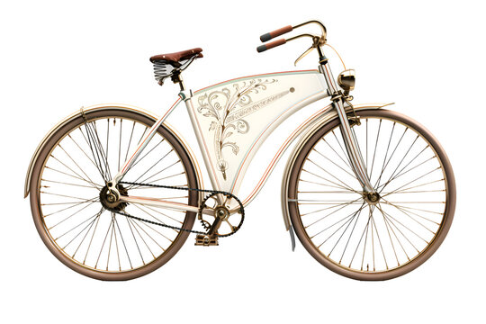 A nostalgic 3D cartoon rendering of a retro penny-farthing bicycle.