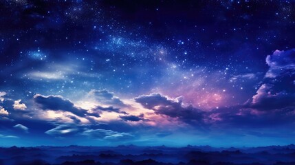 Fototapeta na wymiar Vibrant night sky with stars and nebula and galaxy 