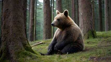 Brown bear in a forest