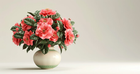 Full Blossom Roses in Ceramic Vase
