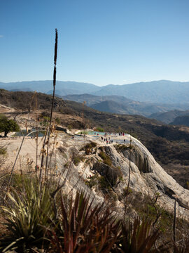 Hierve el Agua natural spring in mountain desert