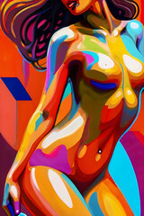 Colored human body illustration