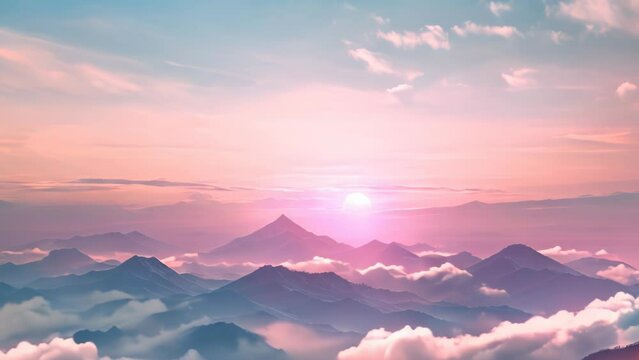 beautiful sunrise in the mountain