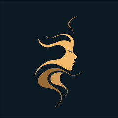 logo that evokes woman emotions with black background