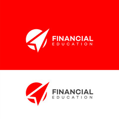 Financial education logo Icon Brand Identity Sign Symbol Template 