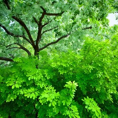 green leaves in the forest