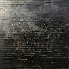 1830's Black Brick Wall: A Timeless Piece of History with a Bold and Mysterious Presence - obrazy, fototapety, plakaty