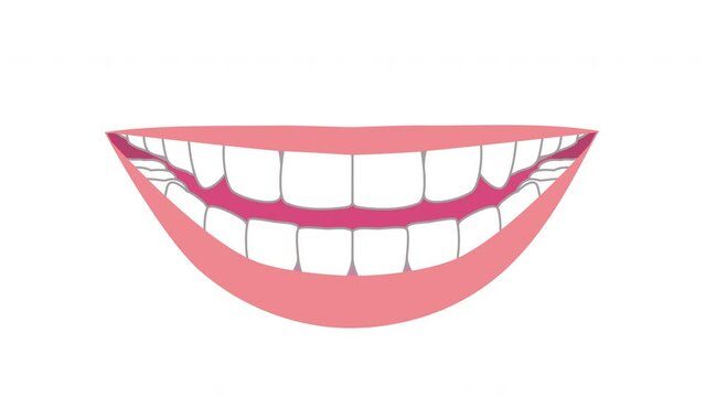 開咬の歯並びときれいな歯並びの動画