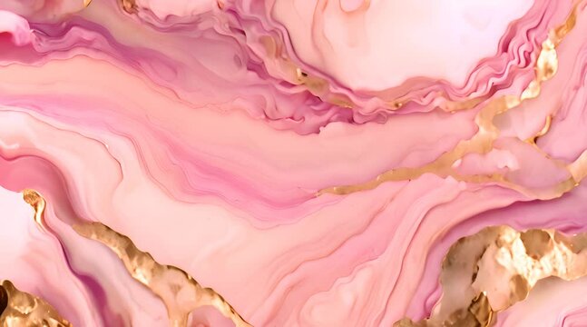 Blush green watercolor fluid painting vector design card. Dusty rose and golden marble geode frame. Petal or veil texture. Dye splash style. Alcohol ink