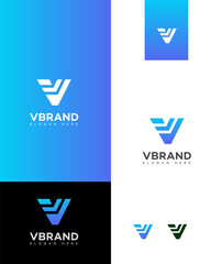 V Letter Logo Icon Brand Identity Sign, V Letter Symbol Template 