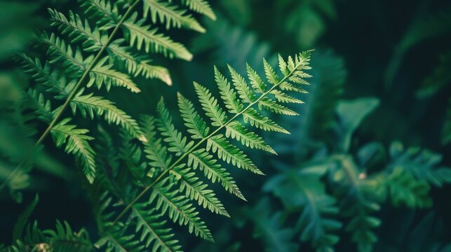 Close Up of a Fern Leaf in a Forest