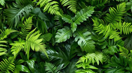 leafy green fern background - obrazy, fototapety, plakaty