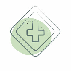 Icon Cross Roads Ahead. related to Road Sign symbol. Color Spot Style. simple design editable. simple illustration