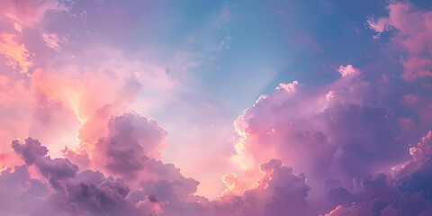 Colorful cloudy sky at sunset gradient color sky texture abstract nature background