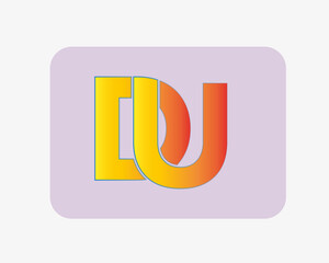 DU logo. DU creative initial latter logo.DU abstract.DU Monogram logo design.Creative and unique alphabet latter logo.