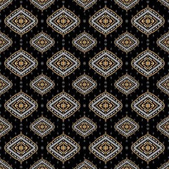 Geometric ethnic oriental ikat pattern traditional, embroidery style design for background, carpet, wallpaper, clothing, wrapping, batik, fabric